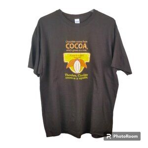 Gildan "Chocolate Counts As A Vegetable" Graphic 100% Cotton Tee NEW